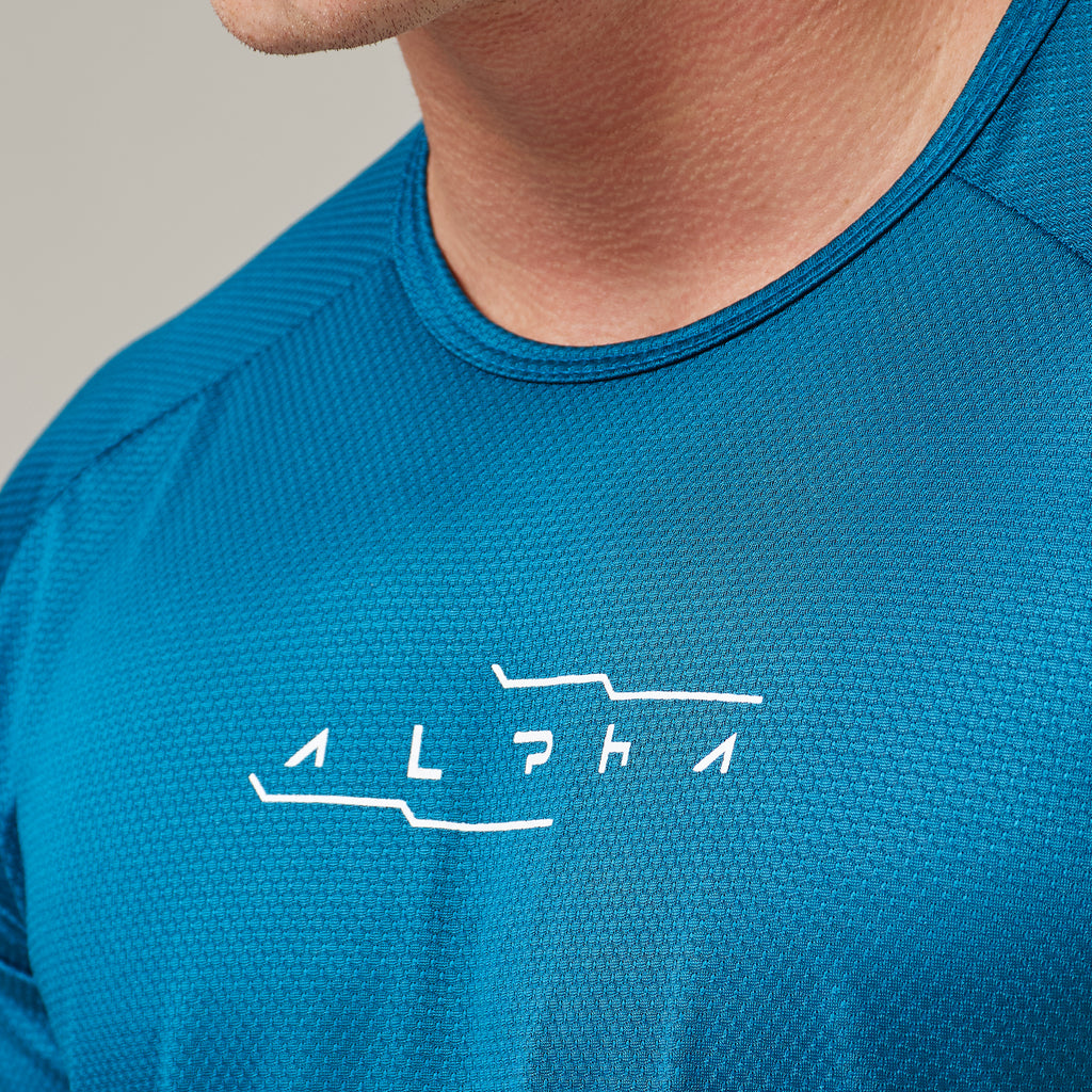 Camiseta Dry Fit Motion Azul Mediterrâneo