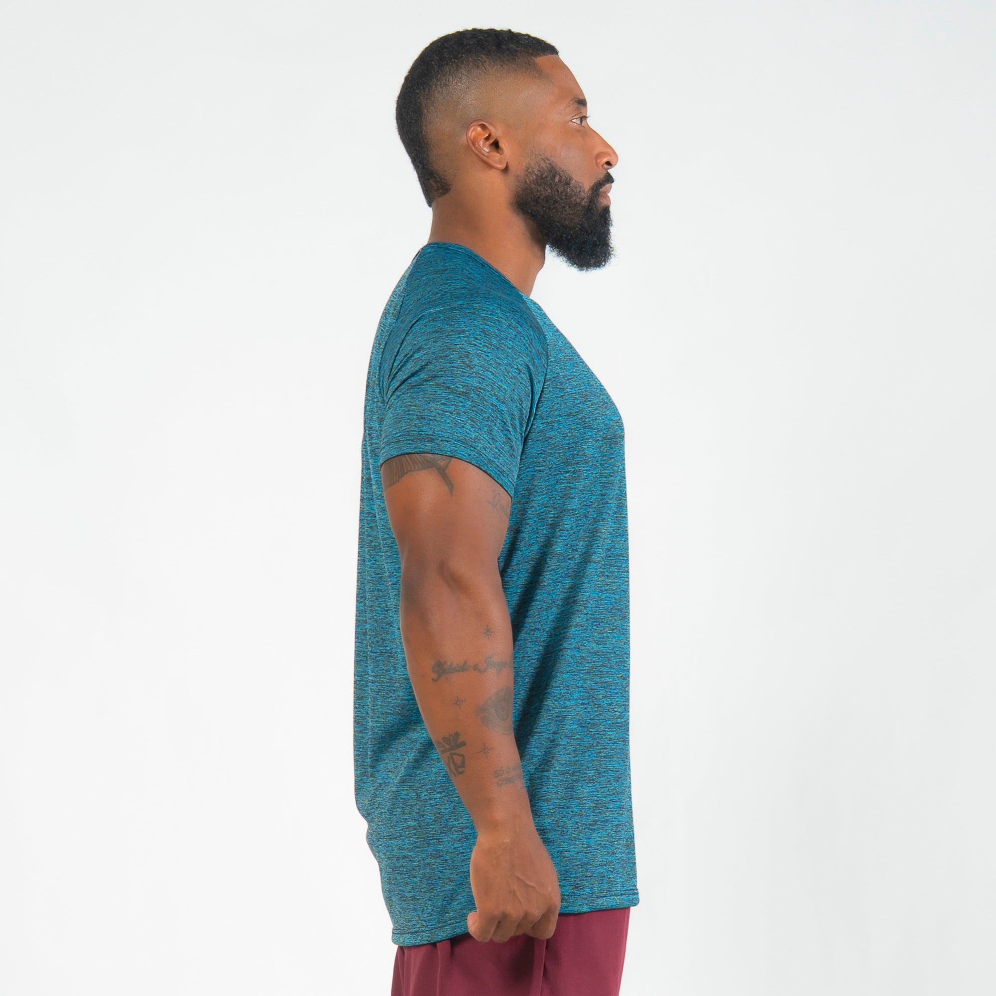 Camiseta Dry Fit New Tenacity Mescla Azul Turquesa