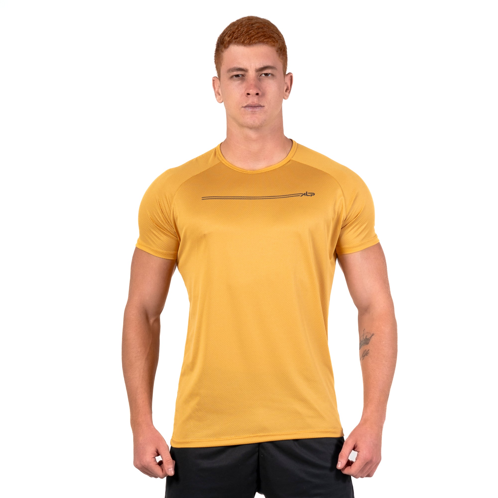Camiseta Dry Fit Parallel Line Açafrão