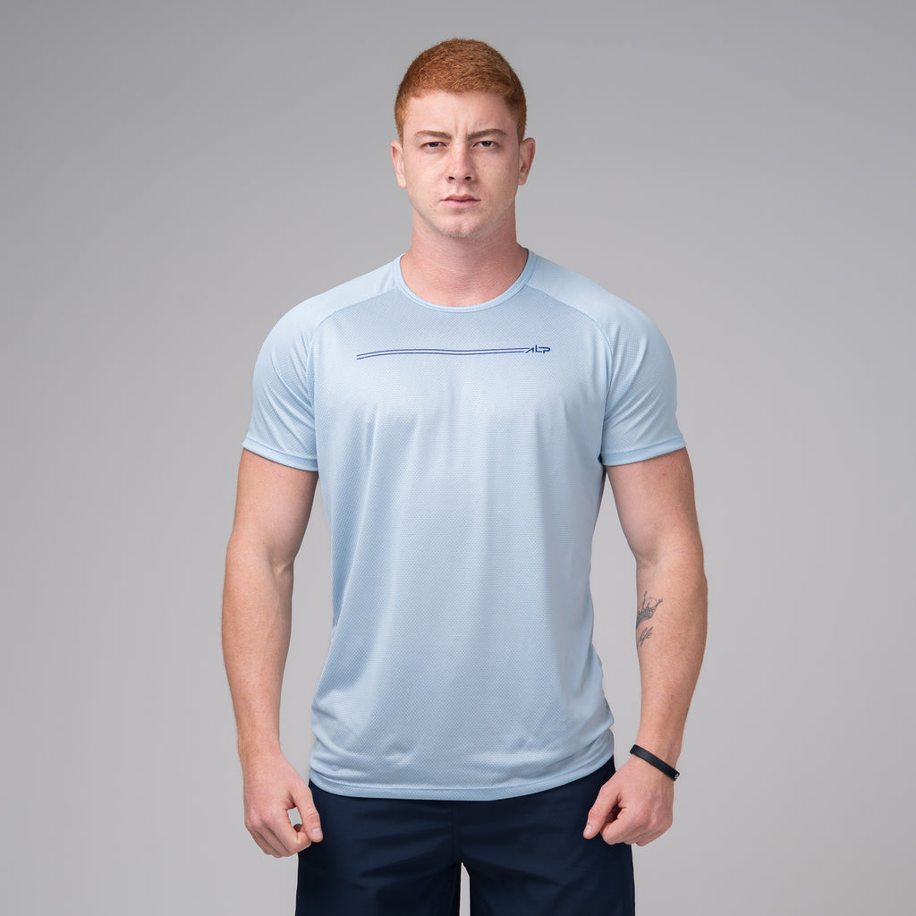 Camiseta Dry Fit Parallel Line Azul Céu