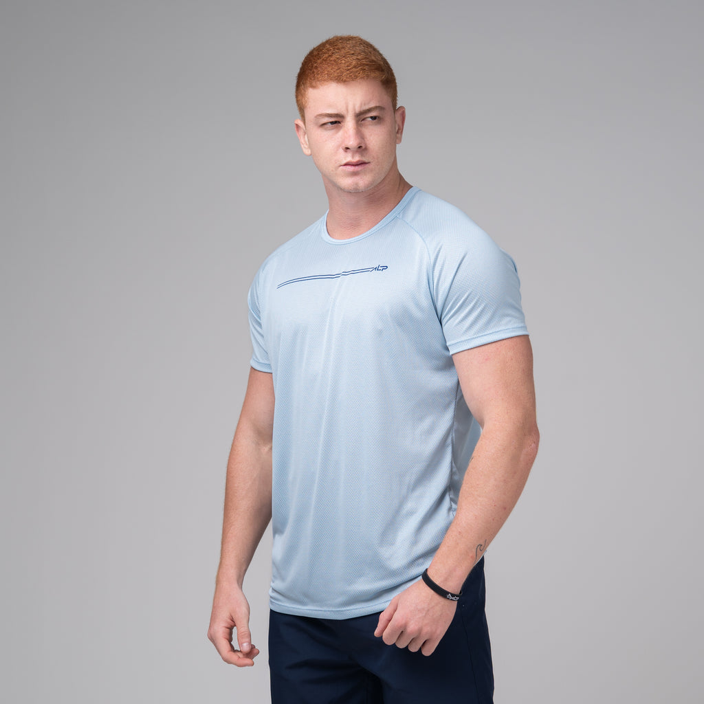 Camiseta Dry Fit Parallel Line Azul Céu