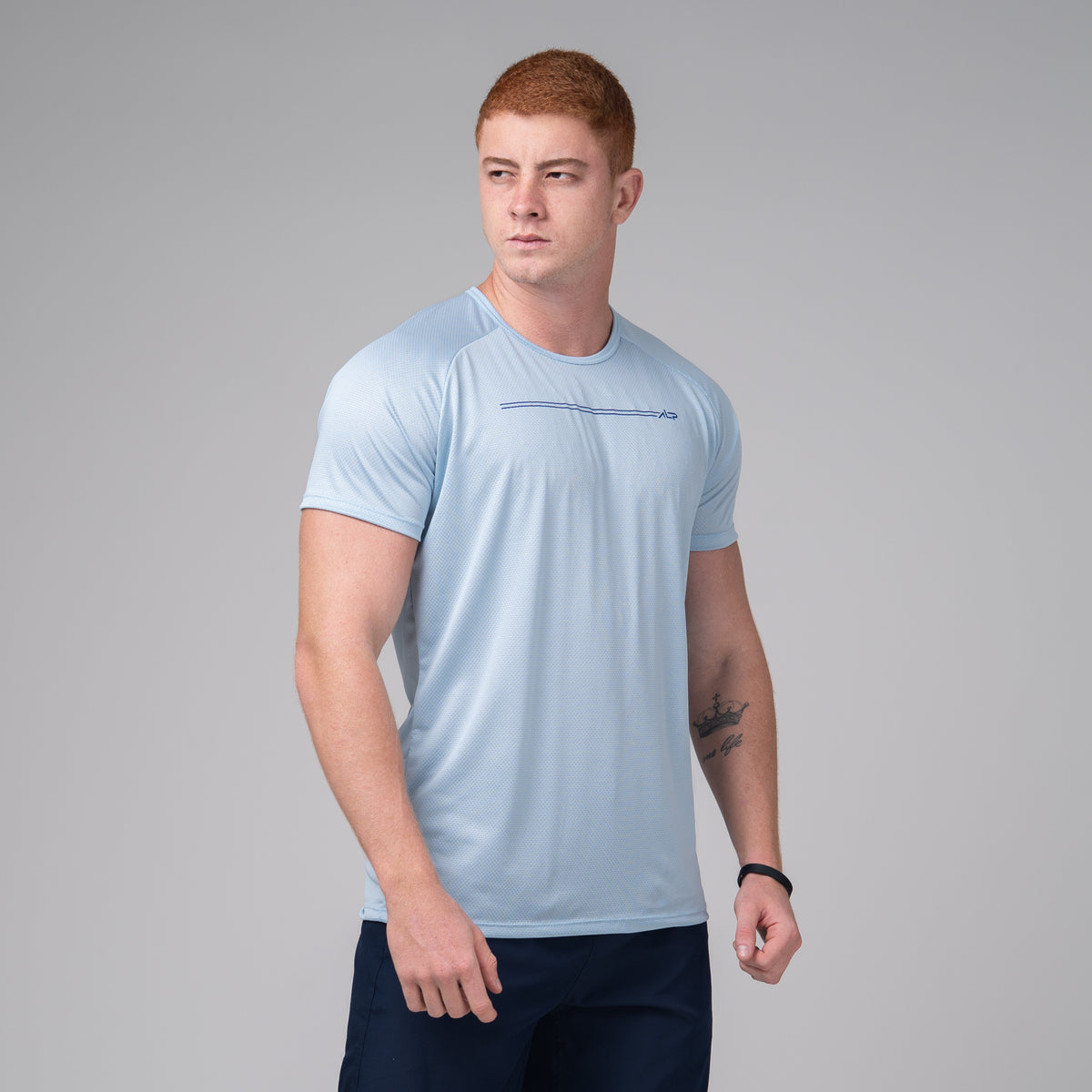 Camiseta Dry Fit Parallel Line Azul Céu