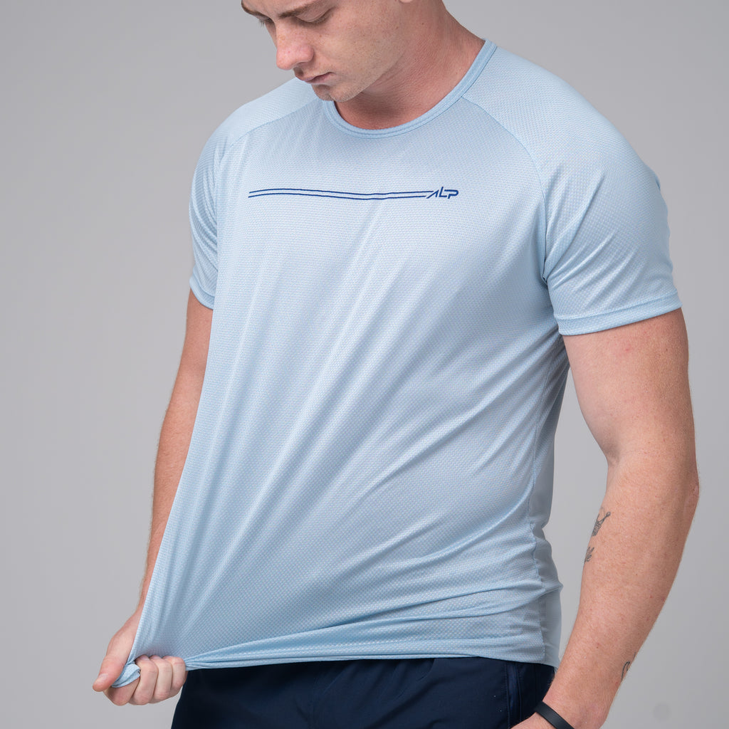 Camiseta Dry Fit Parallel Line Azul Céu