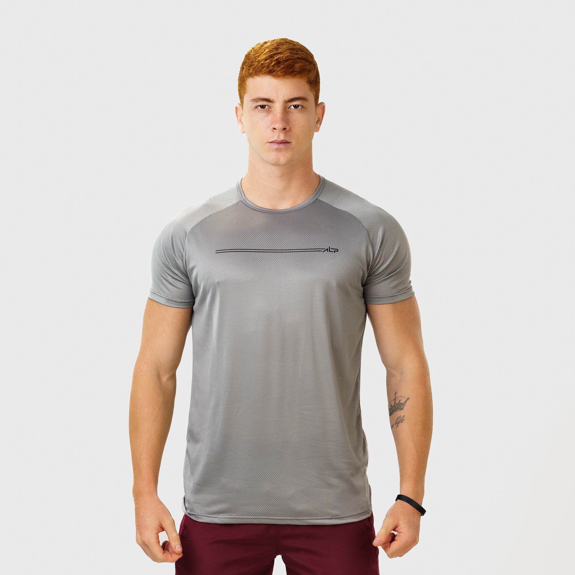 Camiseta Dry Fit Parallel Line Cinza Aço