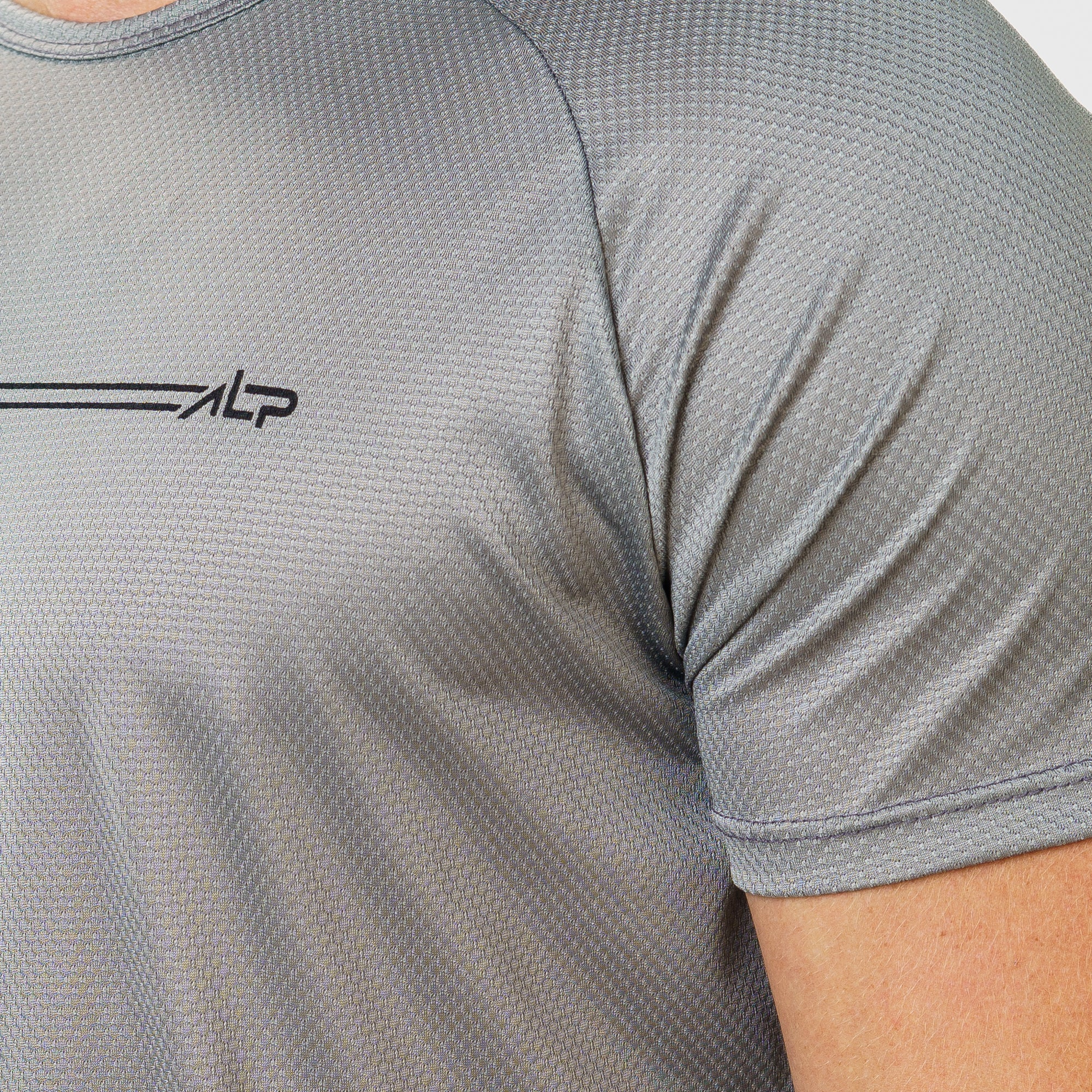 Camiseta Dry Fit Parallel Line Cinza Aço