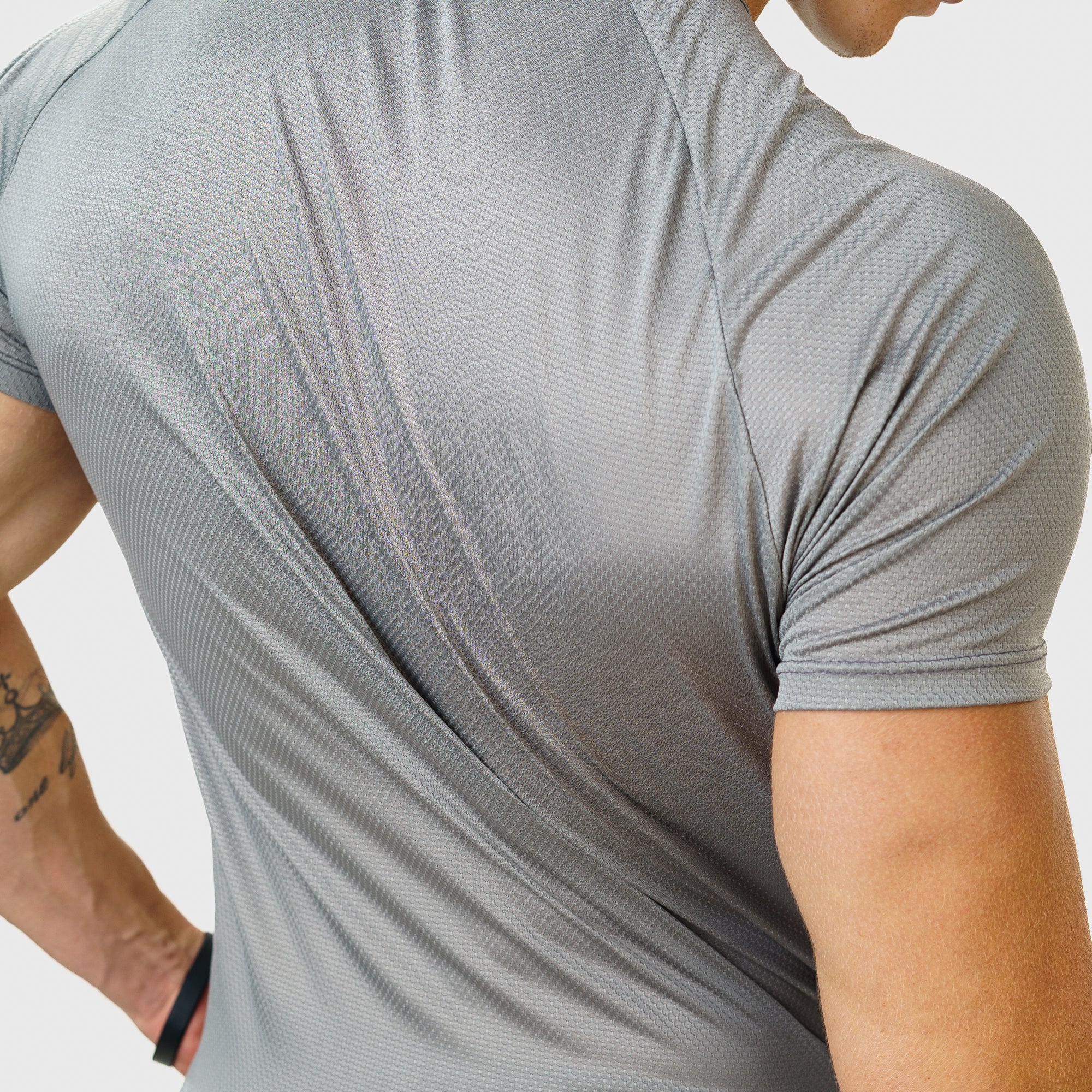 Camiseta Dry Fit Parallel Line Cinza Aço