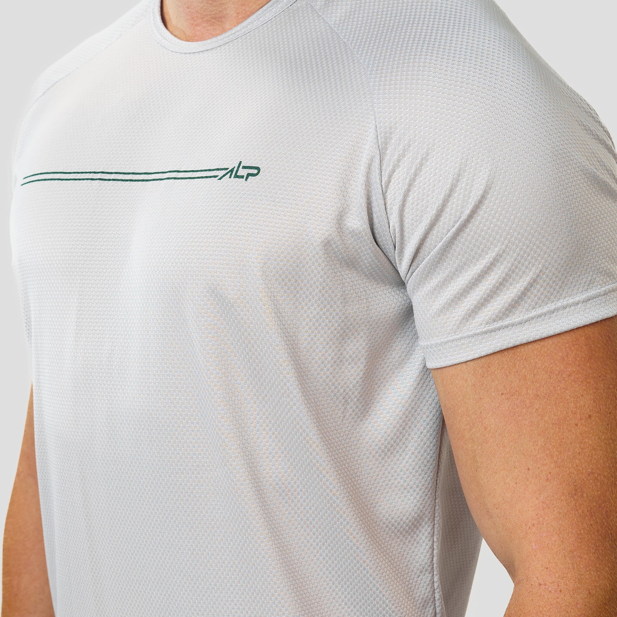 Camiseta Dry Fit Parallel Line Cinza Névoa