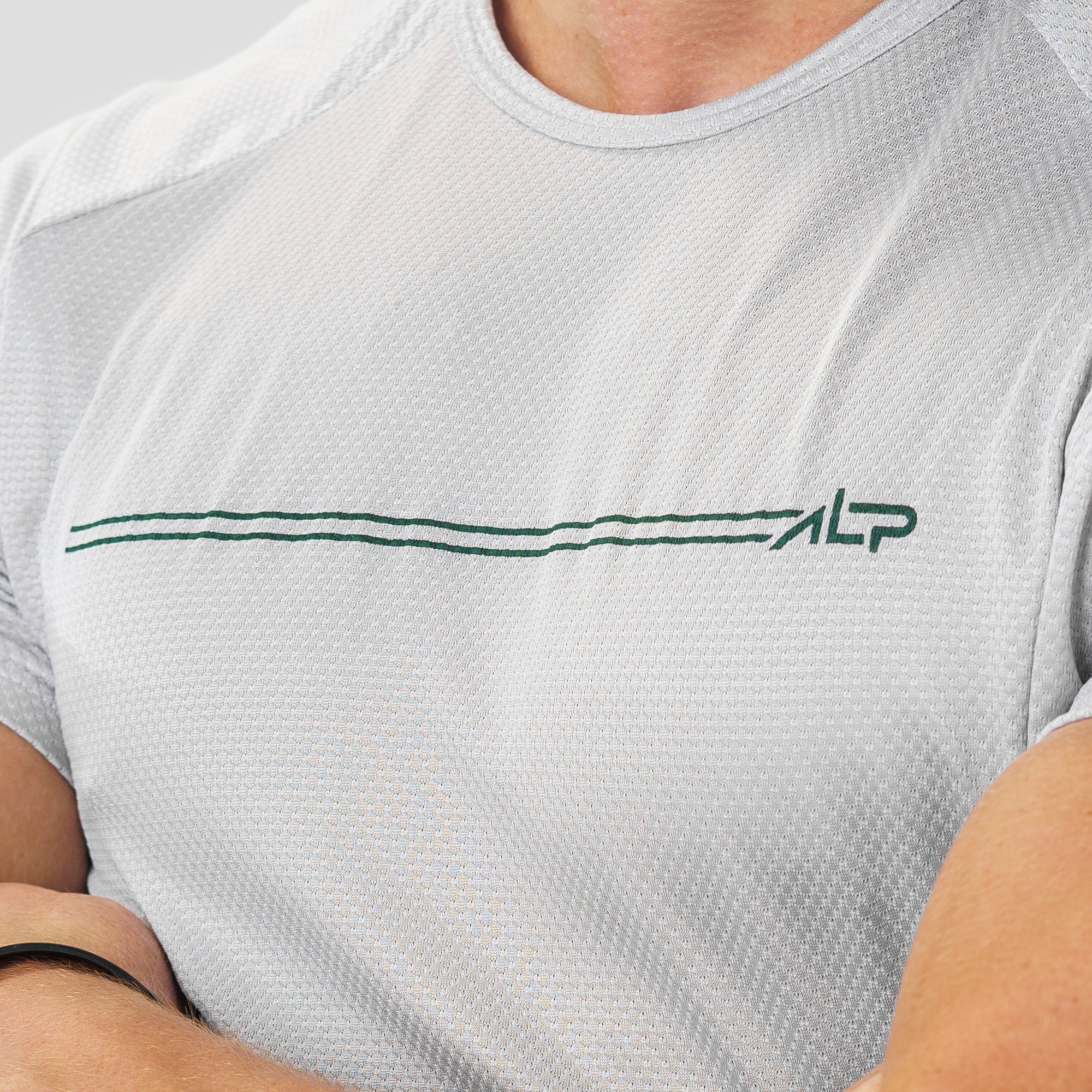 Camiseta Dry Fit Parallel Line Cinza Névoa
