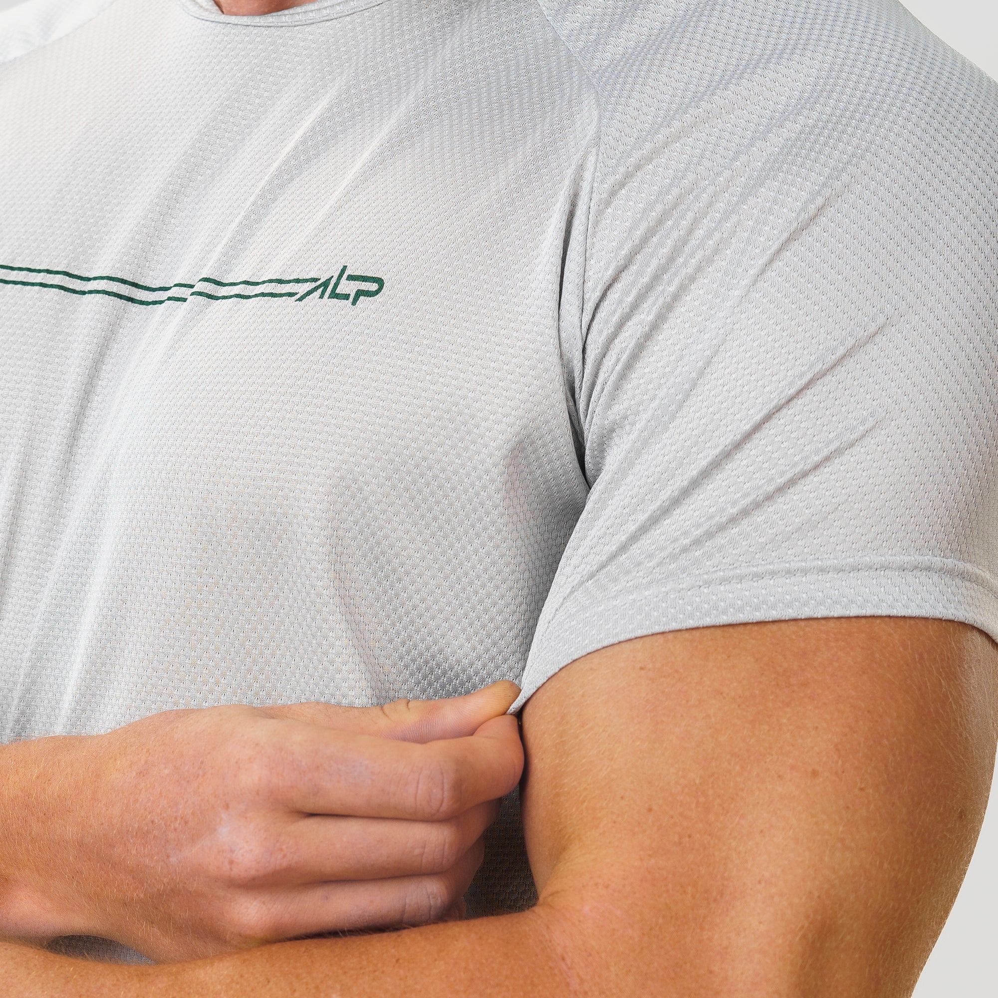 Camiseta Dry Fit Parallel Line Cinza Névoa