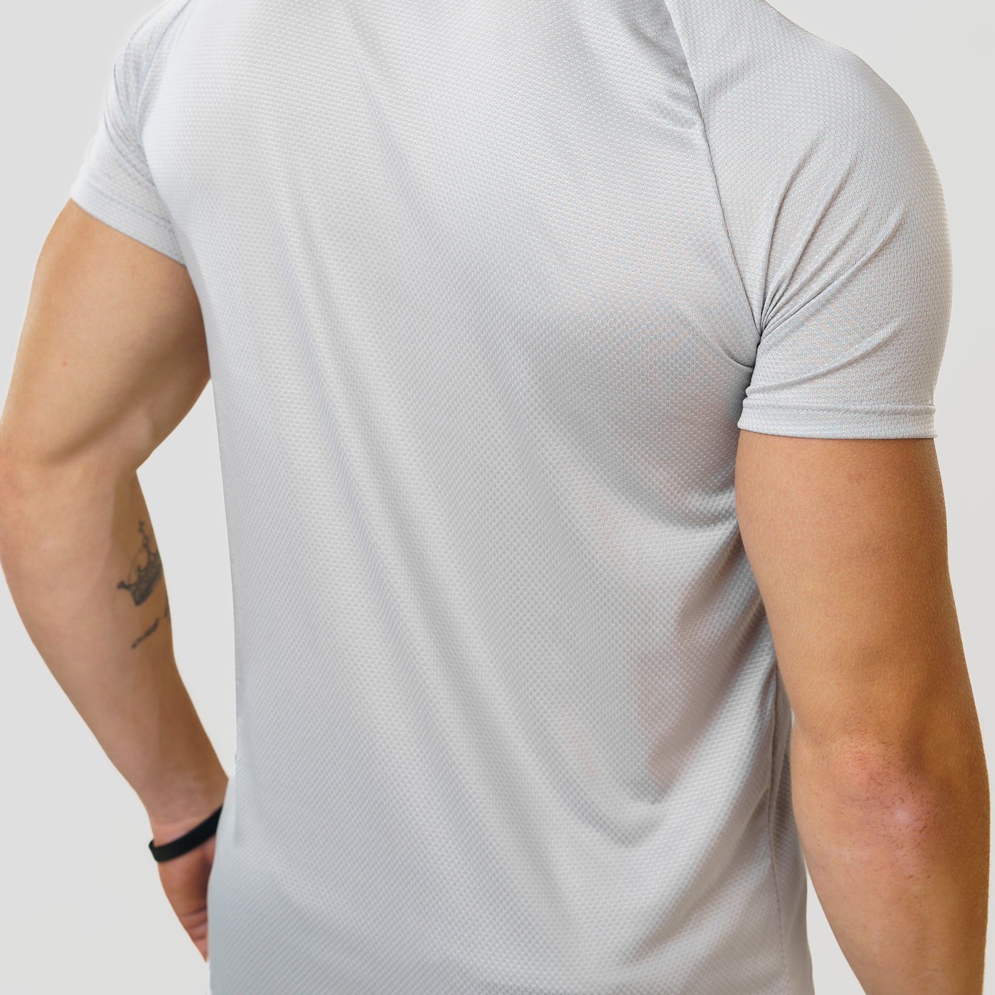 Camiseta Dry Fit Parallel Line Cinza Névoa