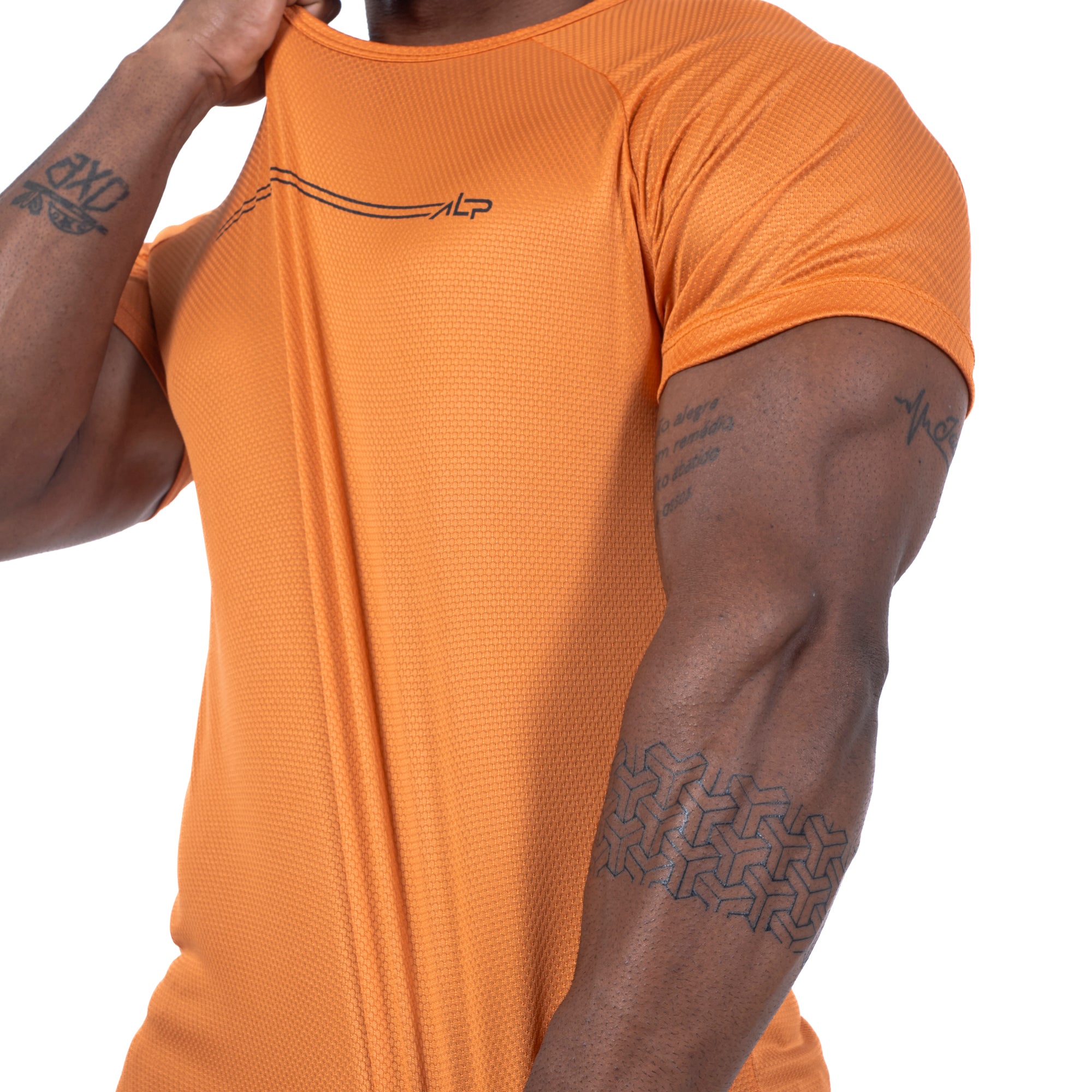 Camiseta Dry Fit Parallel Line Laranja Pêssego