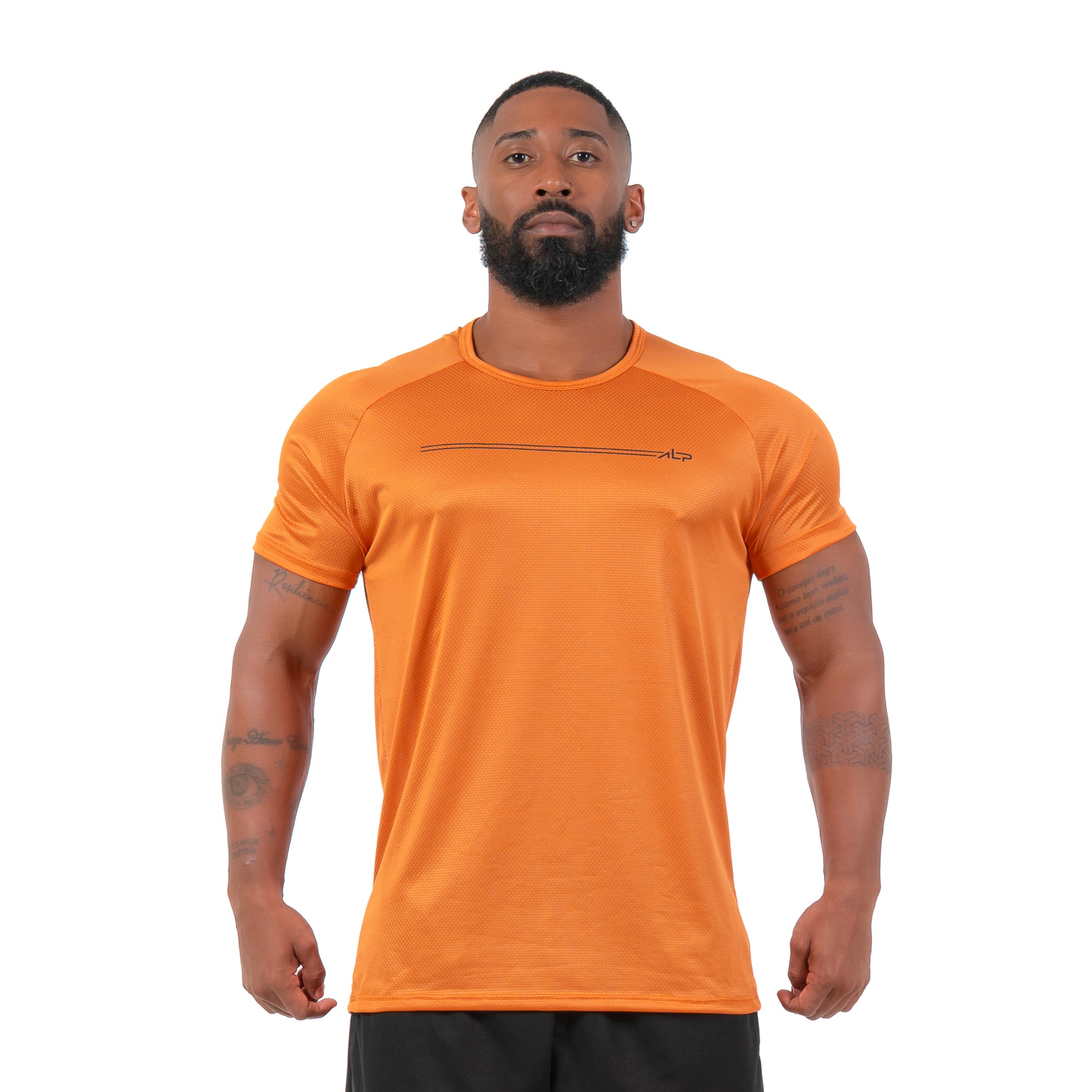 Camiseta Dry Fit Parallel Line Laranja Pêssego