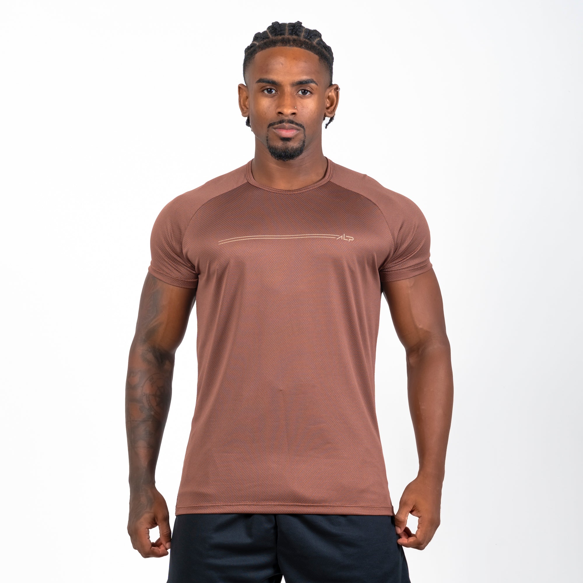 Camiseta Dry Fit Parallel Line Marrom