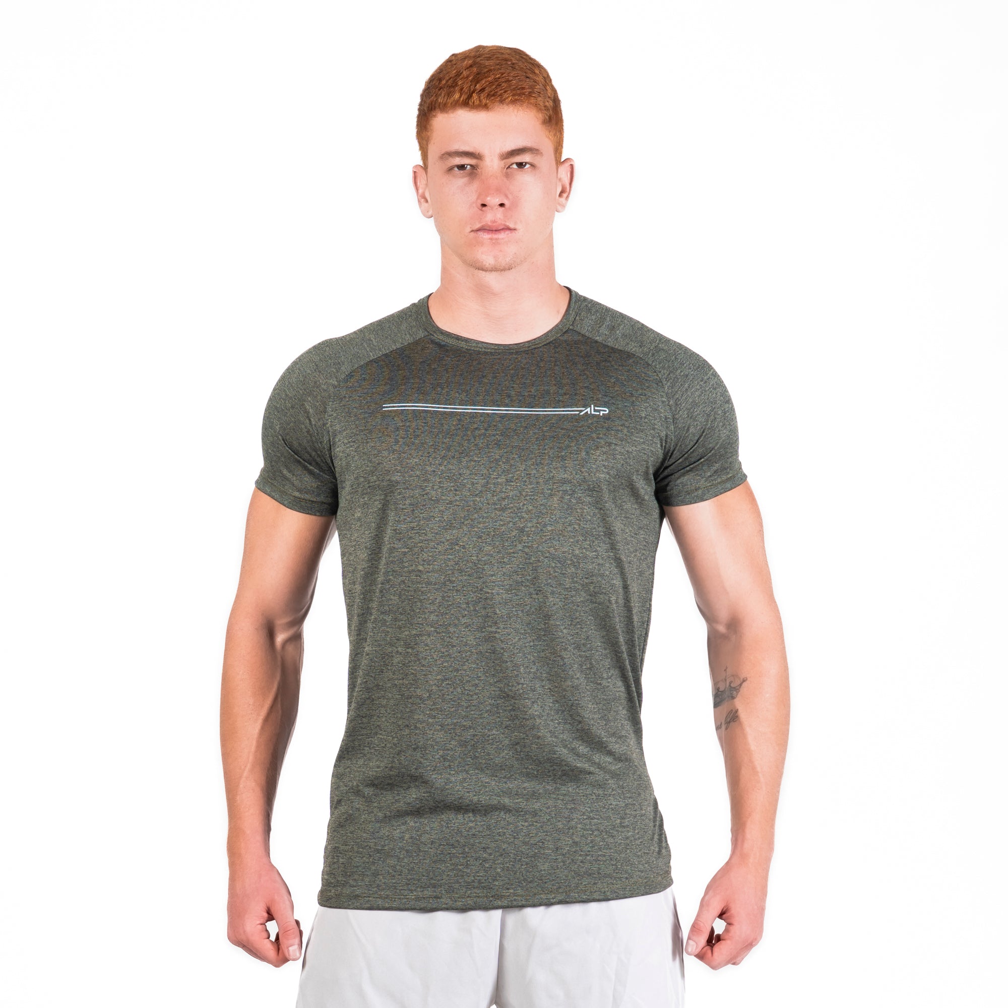 Camiseta Dry Fit Parallel Line Mescla Verde