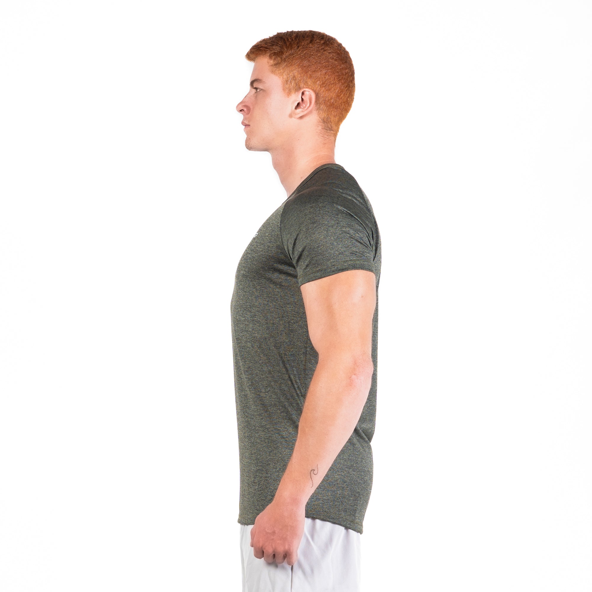 Camiseta Dry Fit Parallel Line Mescla Verde