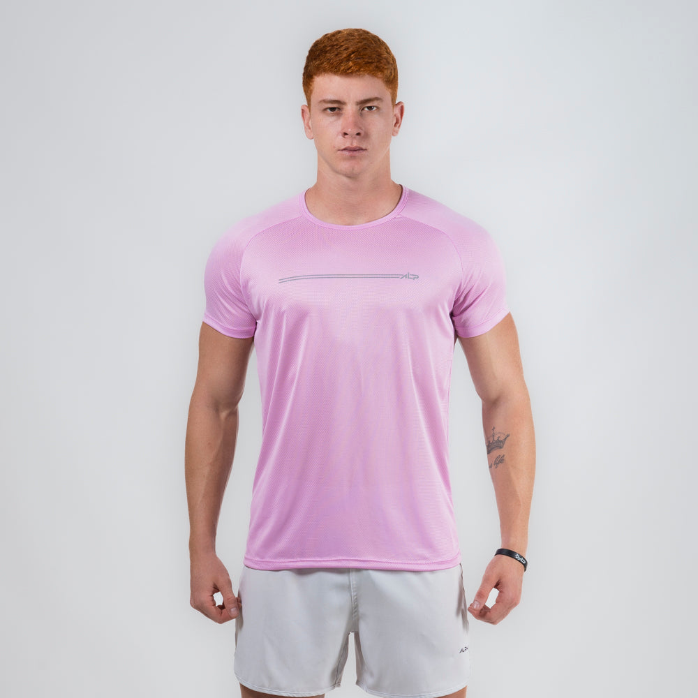 Camiseta Dry Fit Parallel Line Rosa Pétala