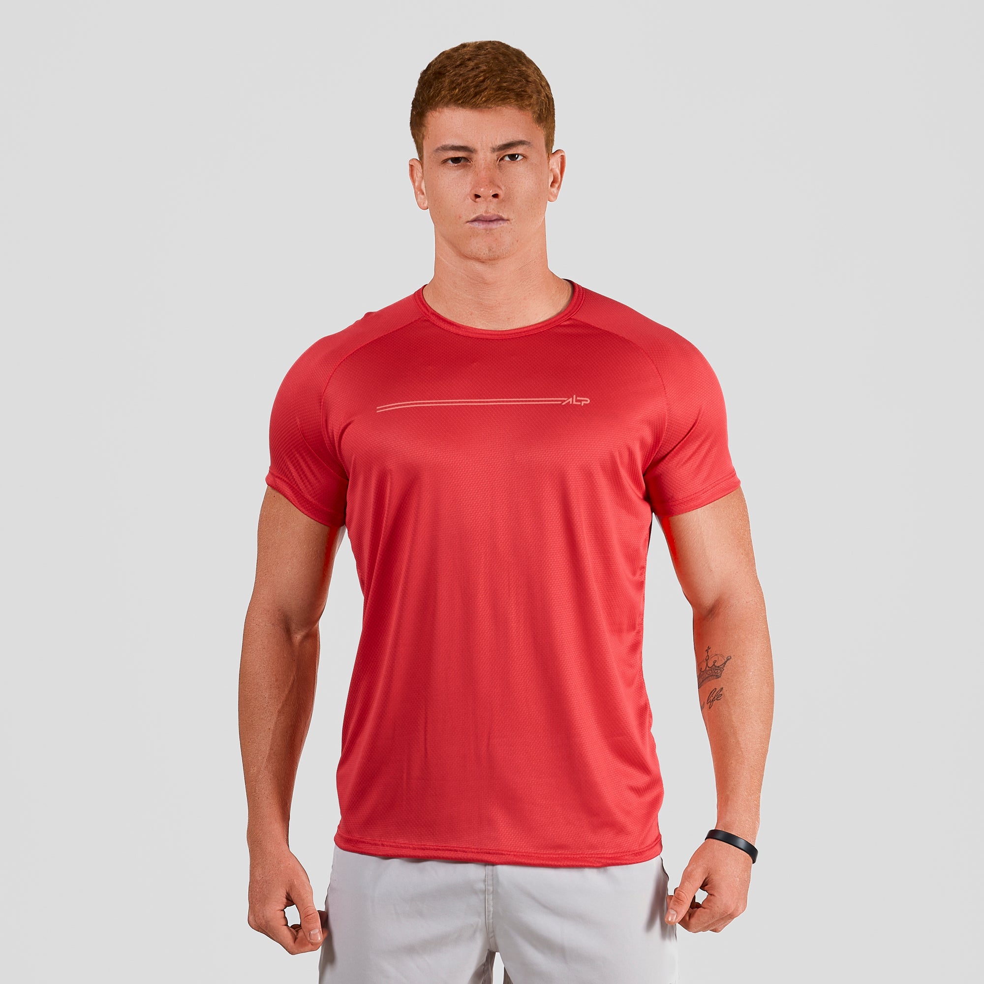 Camiseta Dry Fit Parallel Line Vermelho Acerola