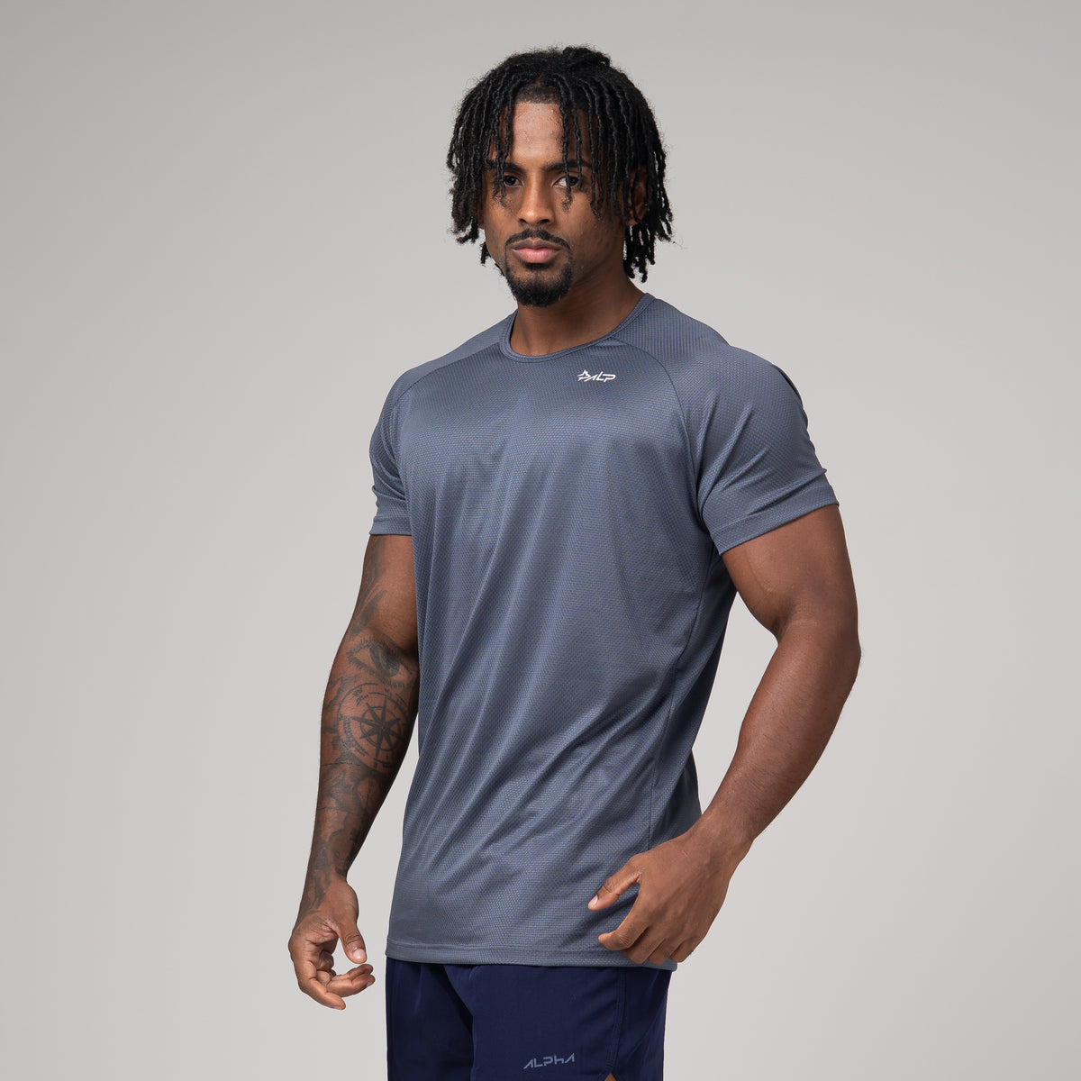 Camiseta Dry Fit Tenacity Shoulder Cinza Sombra