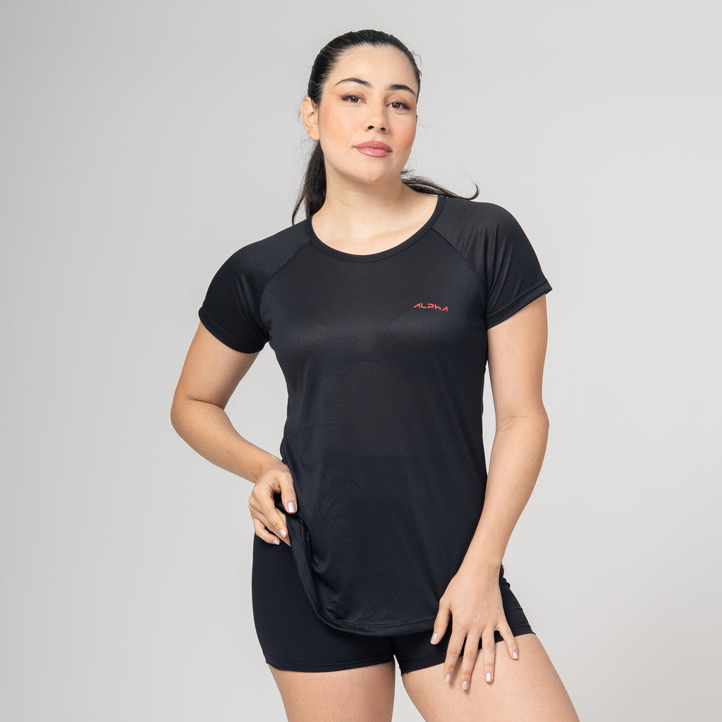 Camiseta Feminina Dry Fit Fluid Preto
