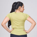 Camiseta Feminina Dry Fit Light Lupus Verde Folha