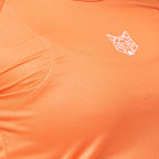 Camiseta Feminina Dry Fit Lobo Geometrico Laranja