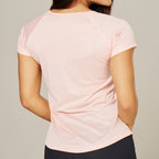 Camiseta Feminina Dry Fit Lobo Geometrico Rosa Claro