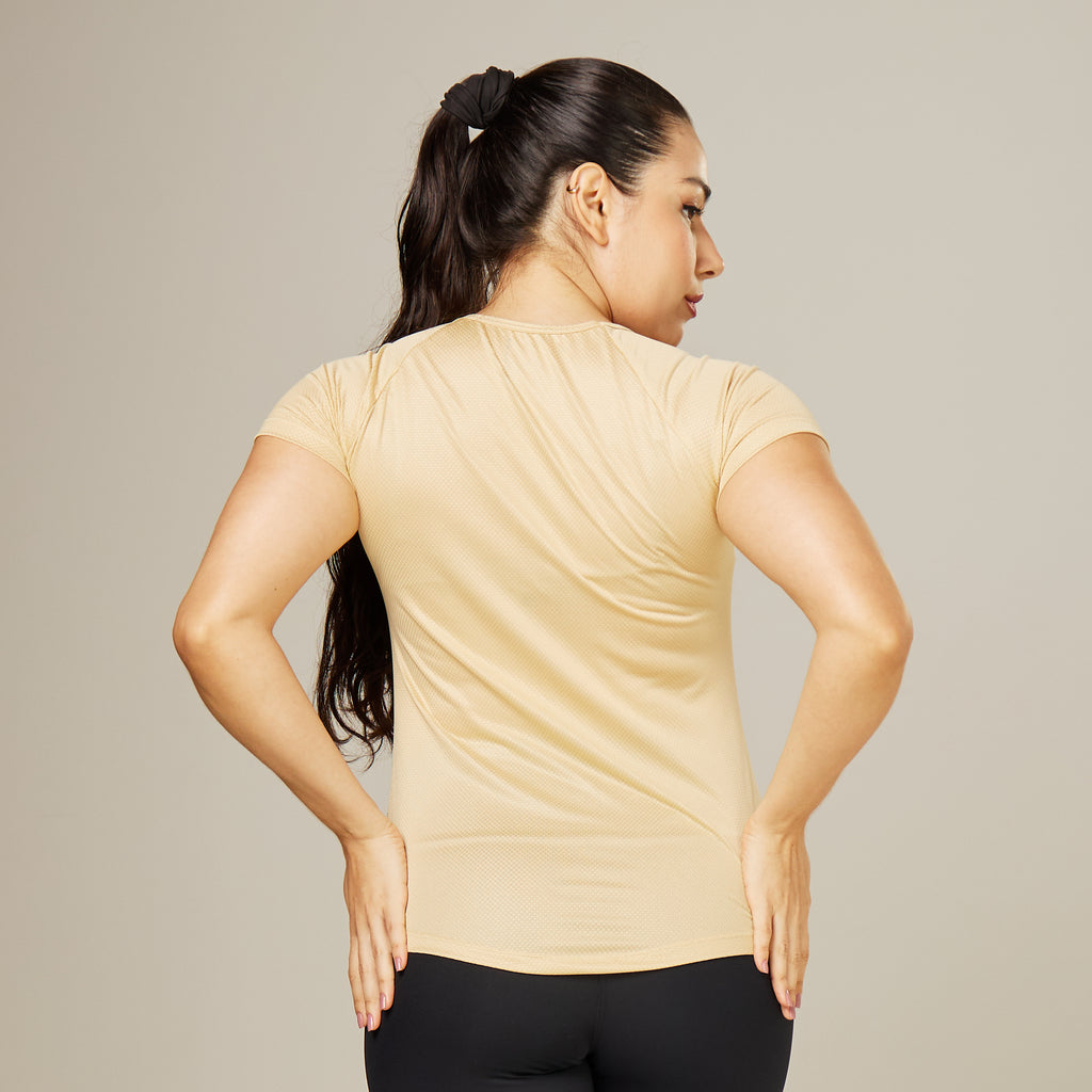 Camiseta Feminina Dry Fit Middle Lupus Areia