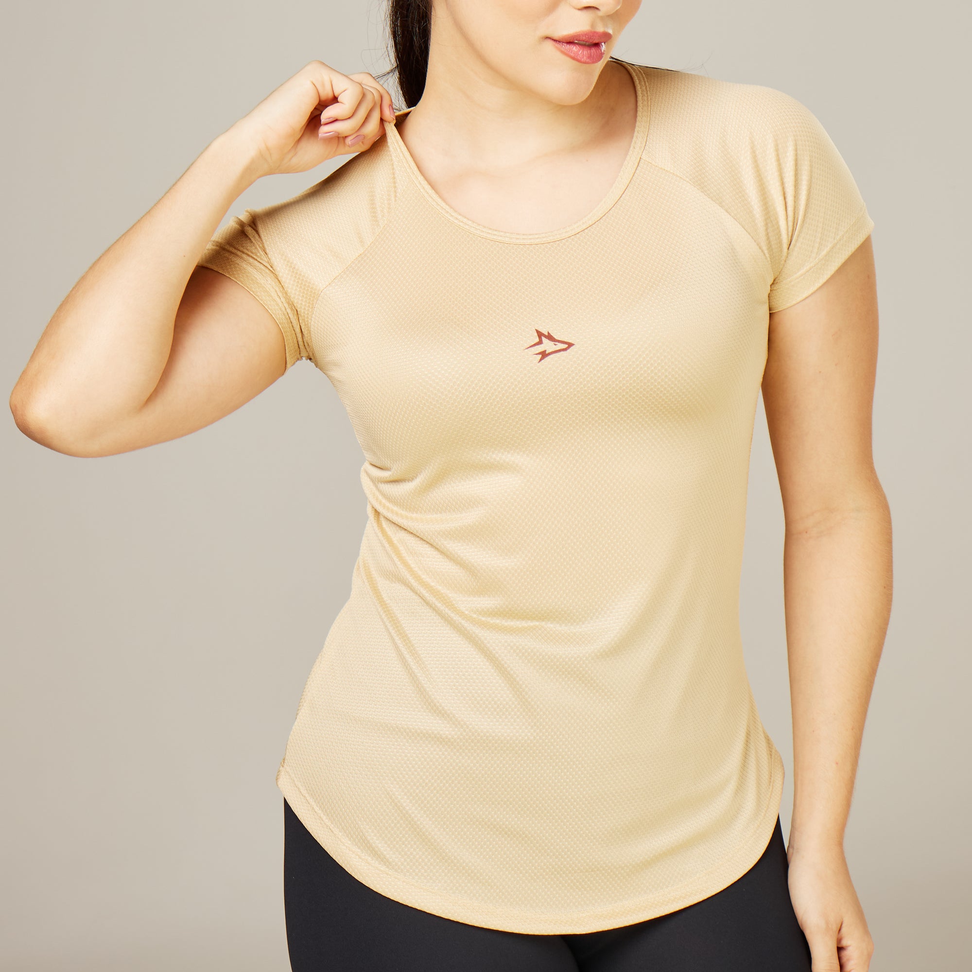 Camiseta Feminina Dry Fit Middle Lupus Areia