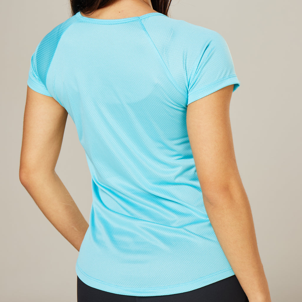 Camiseta Feminina Dry Fit Middle Lupus Azul Pavão