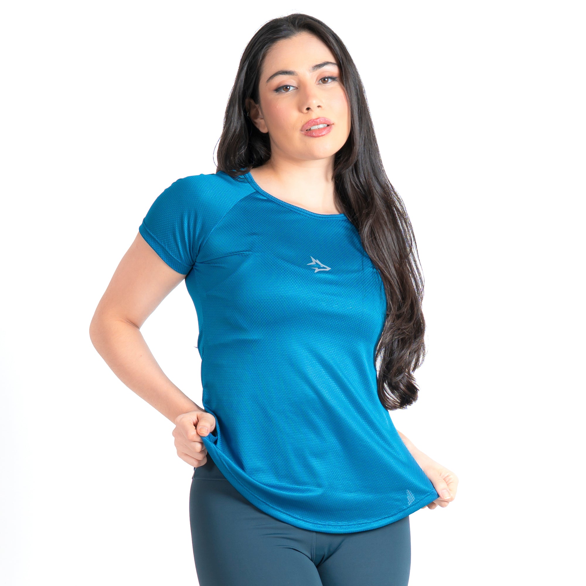 Camiseta Feminina Dry Fit Middle Lupus Azul Safira