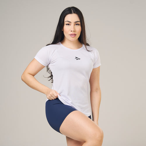 Camiseta Feminina Dry Fit Middle Lupus Branco