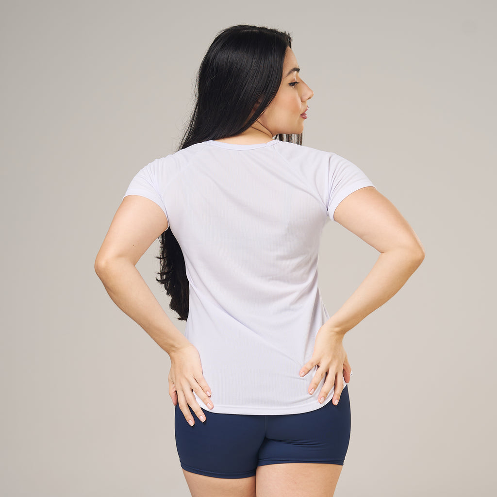 Camiseta Feminina Dry Fit Middle Lupus Branco