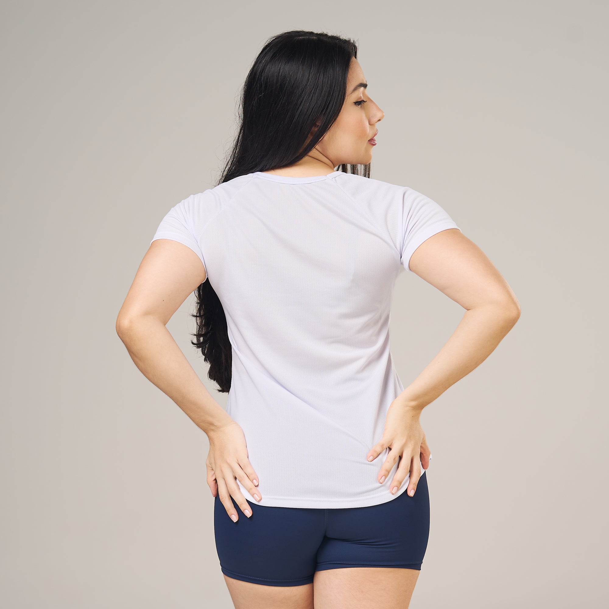 Camiseta Feminina Dry Fit Middle Lupus Branco