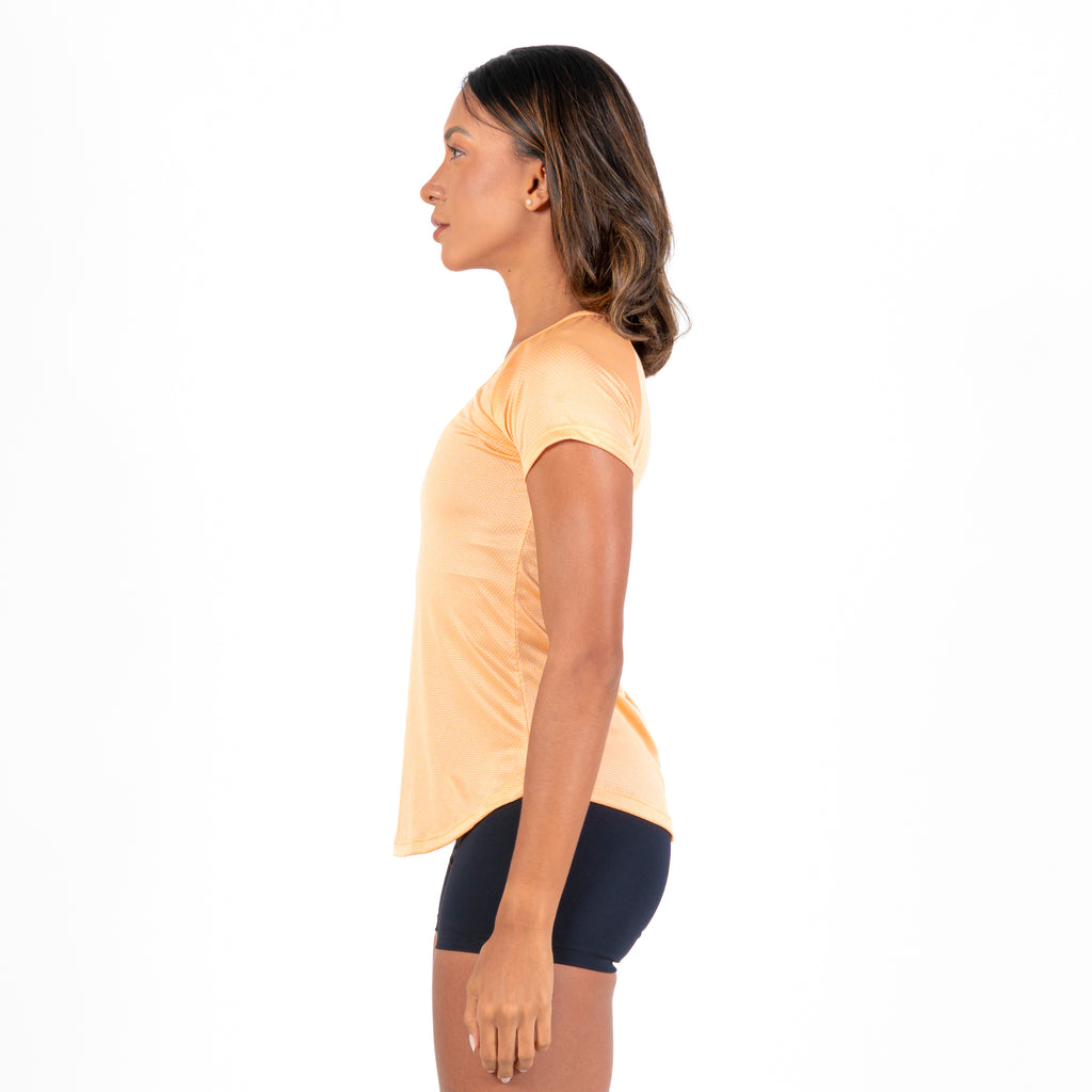 Camiseta Feminina Dry Fit Middle Lupus Coral Suave