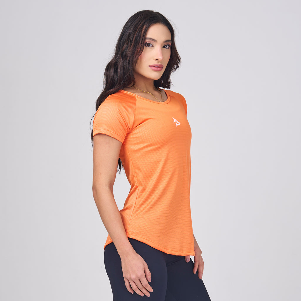Camiseta Feminina Dry Fit Middle Lupus Laranja