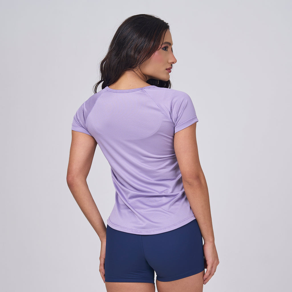 Camiseta Feminina Dry Fit Middle Lupus Lilás Malva