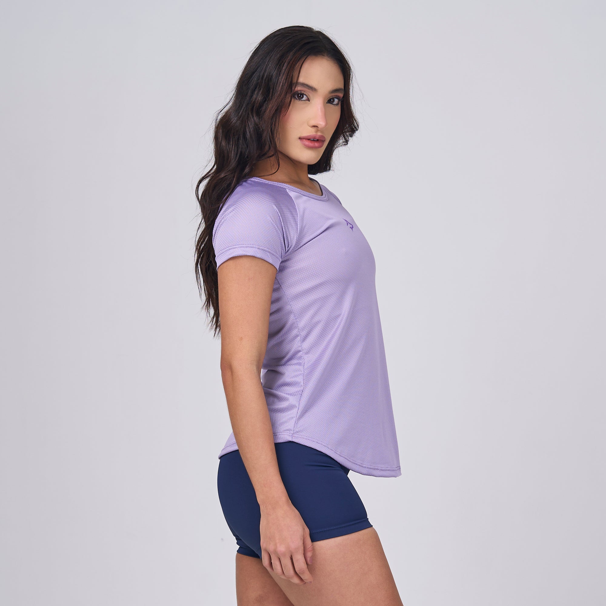Camiseta Feminina Dry Fit Middle Lupus Lilás Malva