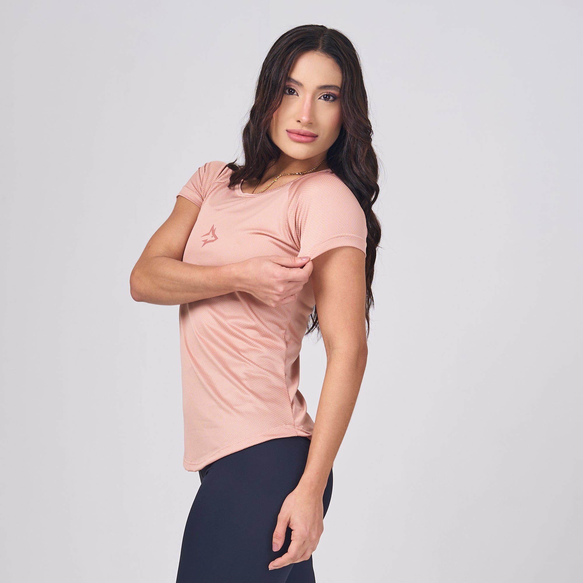 Camiseta Feminina Dry Fit Middle Lupus Marrom Cappuccino
