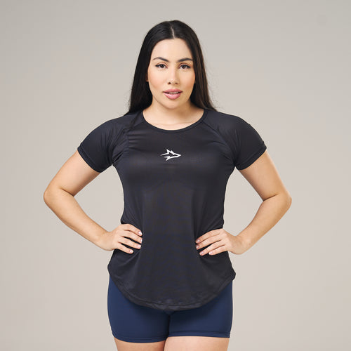 Camiseta Feminina Dry Fit Middle Lupus Preto