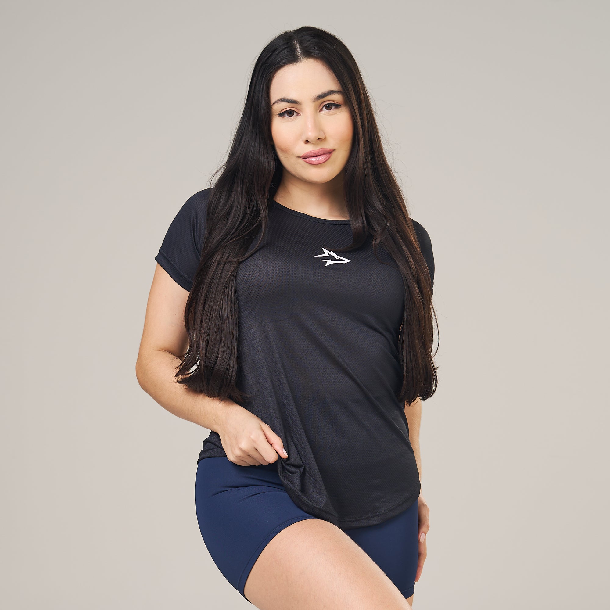 Camiseta Feminina Dry Fit Middle Lupus Preto