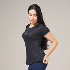 Camiseta Feminina Dry Fit Middle Lupus Preto