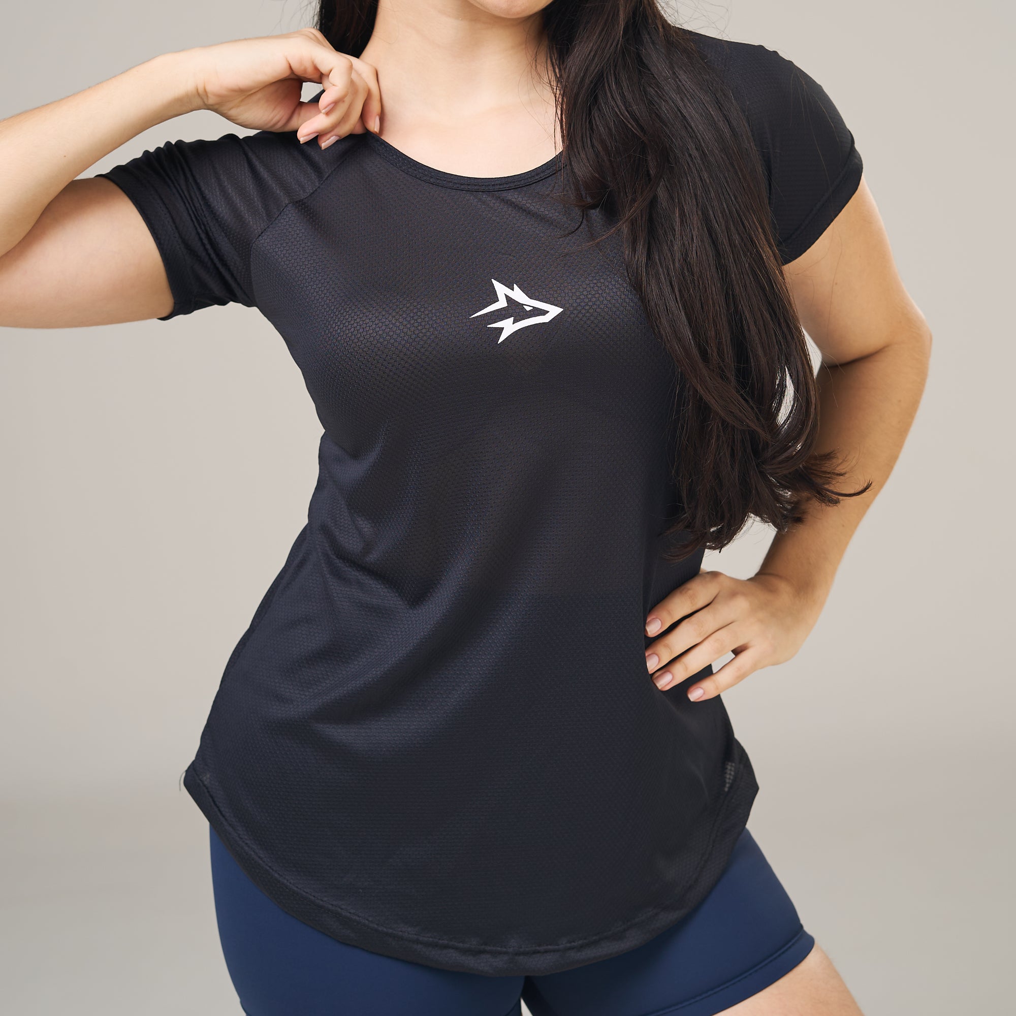 Camiseta Feminina Dry Fit Middle Lupus Preto