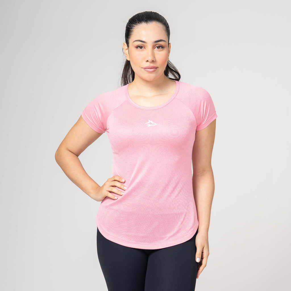 Camiseta Feminina Dry Fit Middle Lupus Rosa Flamingo