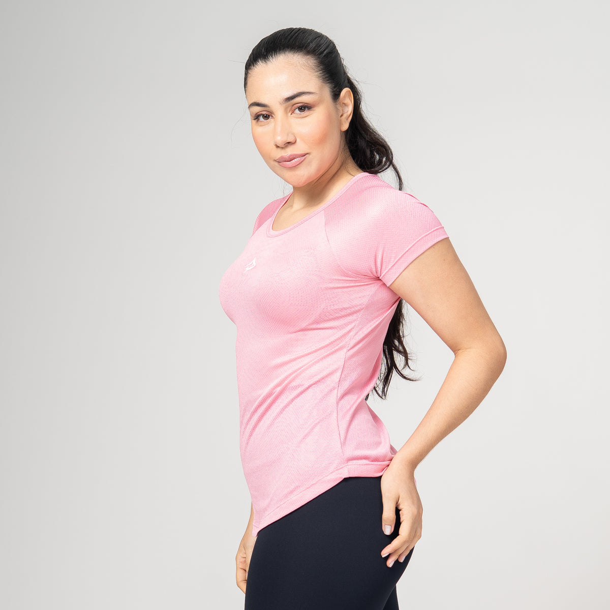 Camiseta Feminina Dry Fit Middle Lupus Rosa Flamingo