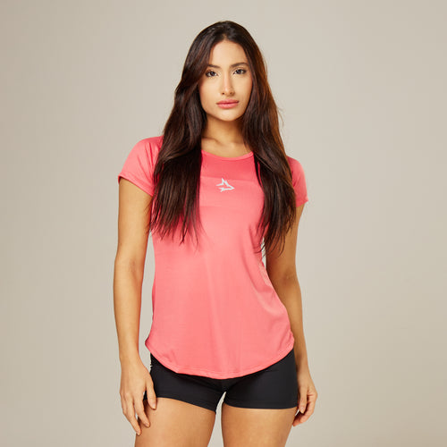 Camiseta Feminina Dry Fit Middle Lupus Rosa Paraiso
