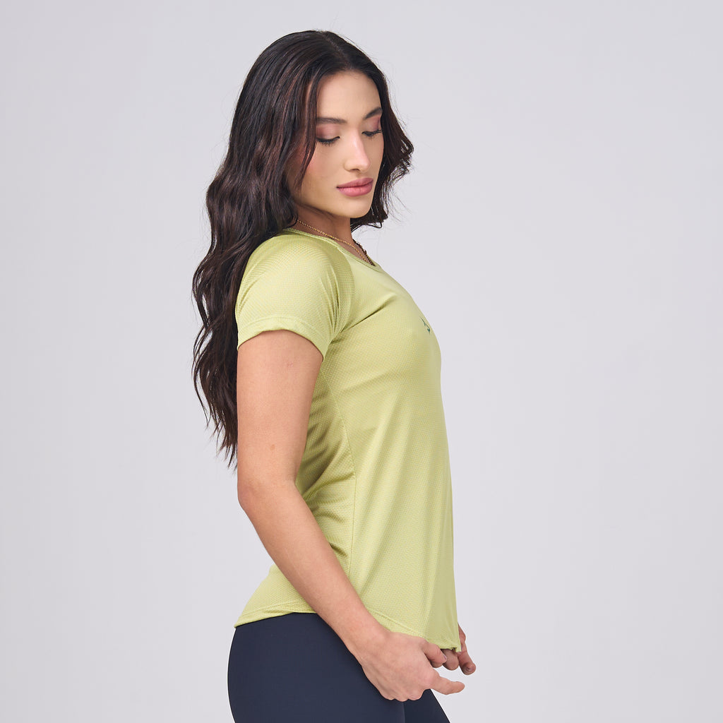 Camiseta Feminina Dry Fit Middle Lupus Verde Folha