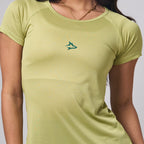 Camiseta Feminina Dry Fit Middle Lupus Verde Folha