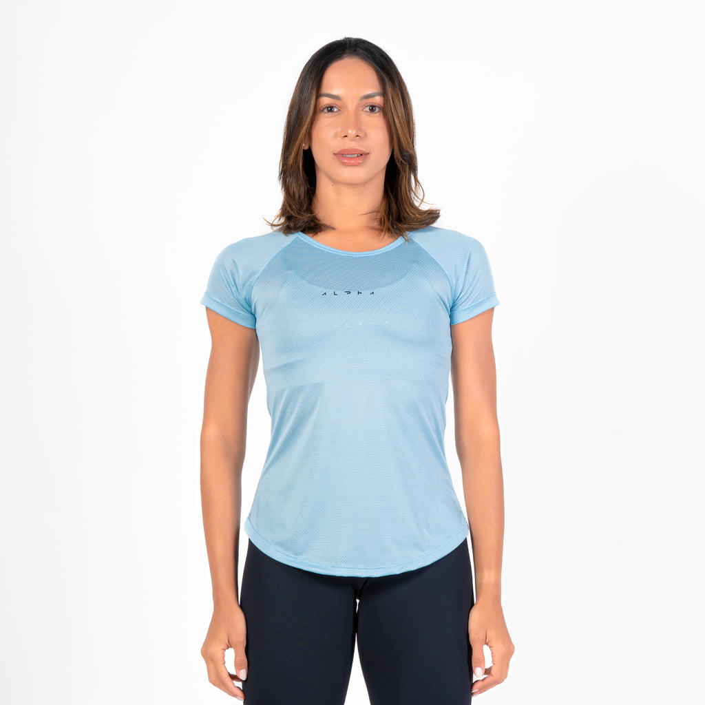 Camiseta Feminina Dry Fit New Horizon Azul Céu