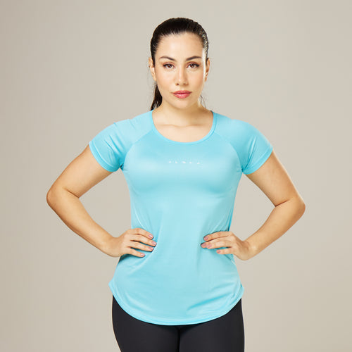 Camiseta Feminina Dry Fit New Horizon Azul Pavão