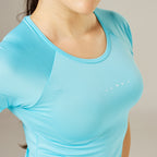 Camiseta Feminina Dry Fit New Horizon Azul Pavão